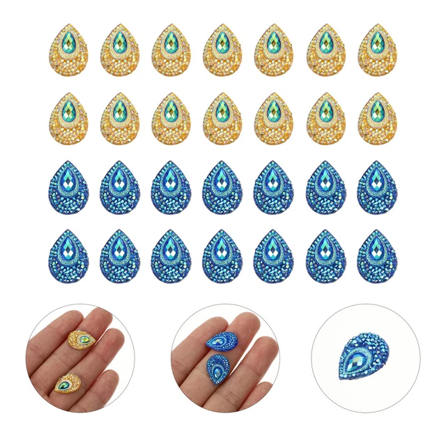 100PCS Flache Rückseite Teardrop Kristall Flatback Strass Appliques