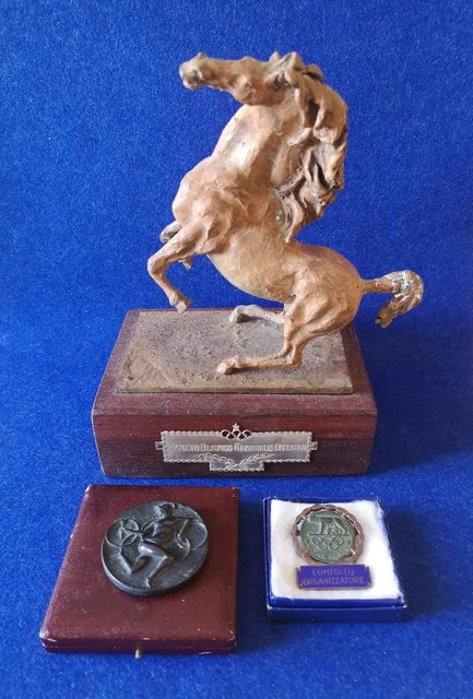 Olimpiadi ROMA 1960, scultura ALIGI SASSU OMAGGIO del CONI Comitato Medaglia +
