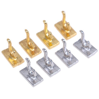 8PC 1:12 Scale Dollhouse Miniature Metal Gold Hook Hanger Furniture Accessories