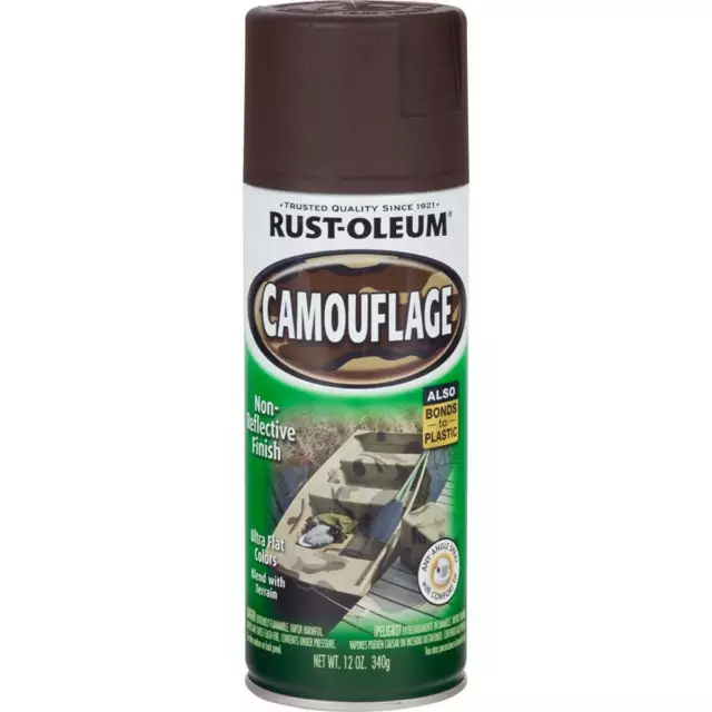 Camouflage EARTH BROWN Non-Reflective Ultra-Flat Finish 340g Spray Can Rustoleum