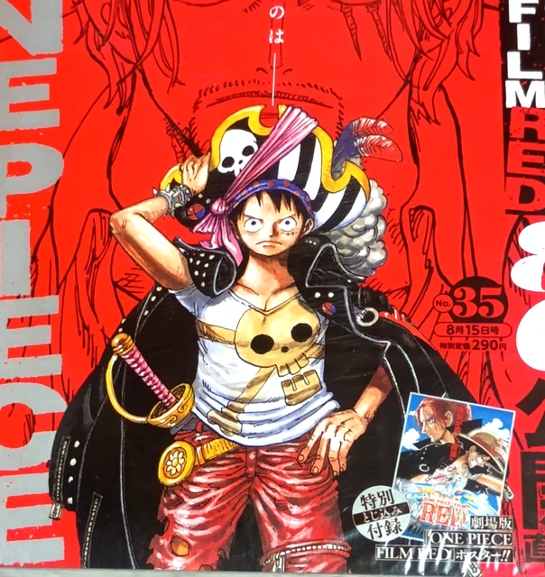 ONE PIECE FILM Red Lead Color Poster Weekly Shonen Jump 2022 No 35 ONE PIECE FILM Red Lead Color Poster Weekly Shonen Jump 2022 No 35