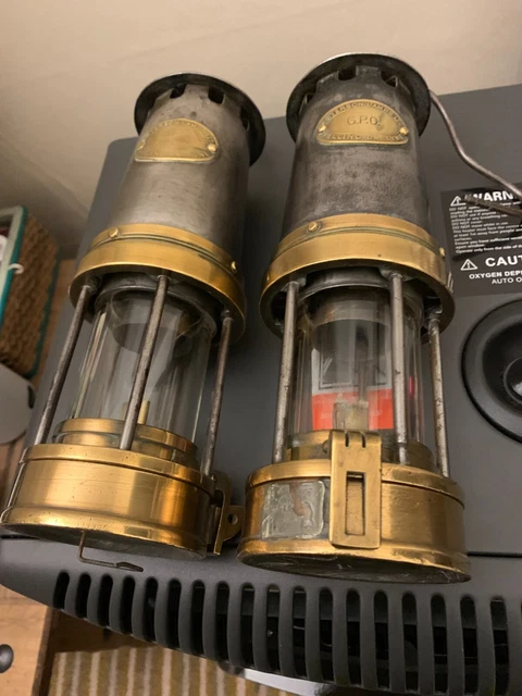 Miners lamp, Patterson Lamps Ltd, Gateshead on Tyne, Type A3 GPO selling pair 7