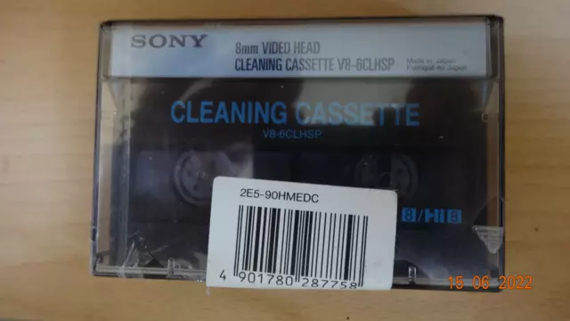 Cassette de Nettoyage Video8 & Hi8 SONY Head Cleaning V8-6CLH - K7 Neuf