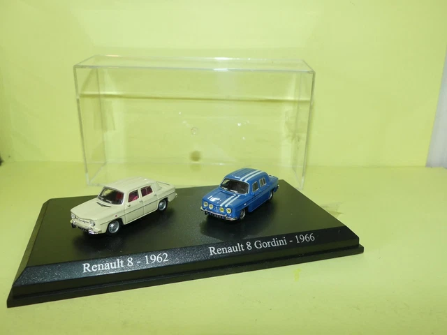 RENAULT 8 1962 Blanc et 8 GORDINI 1966 Bleu UNIVERSAL HOBBIES 1:87