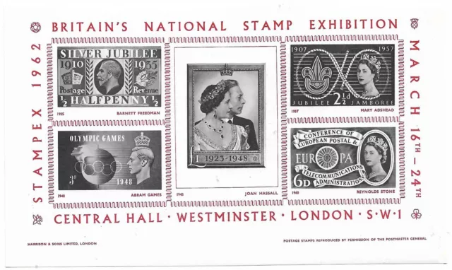GB - 1962 Stampex Stamp Exhibition Minisheet - Unmounted Mint MNH