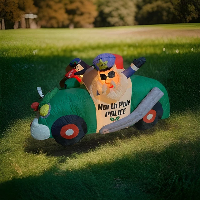 GEMMY AIRBLOWN INFLATABLE Santa Speed Trap North Pole Police Car Blow gemmy-airblown-inflatable-santa-speed-trap-north-pole-police-car-blow