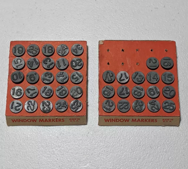 Vintage ACRO Hold-Tite Metal Numbering Tacks Window Markers