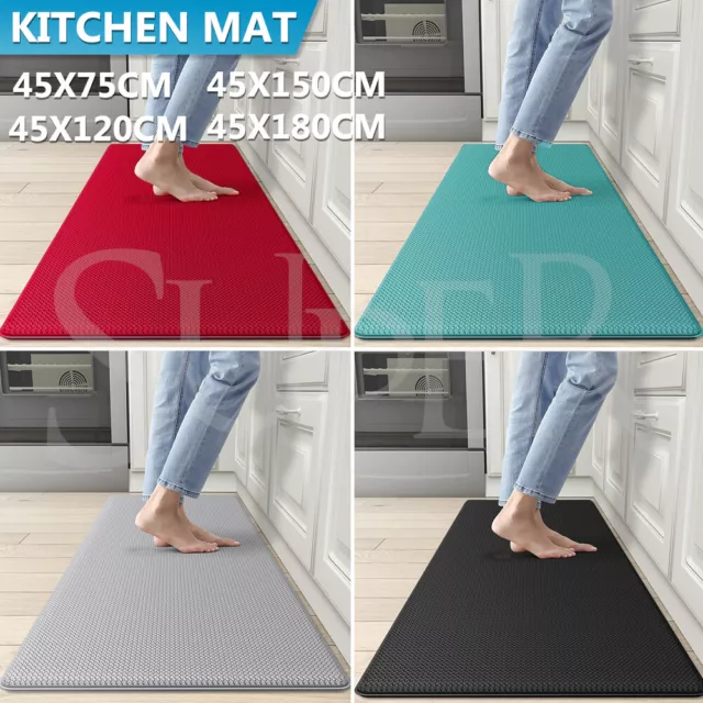 Kitchen Rugs, Non Skid Waterproof Kitchen Mats Anti-fatigue Thick Cushioned  Floor Rug( Size,color : 45x120cm-black