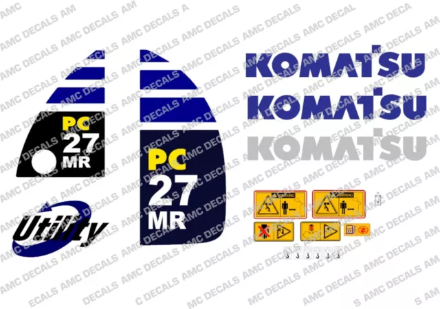 Komatsu Pc27Mr Digger Decal Sticker Set