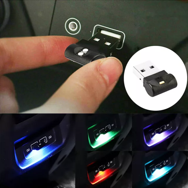 1x USB Mini Car Interior LED Neon Atmosphere Light Ambient Lamp Bulb Accessories