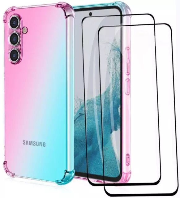 Case For Samsung Galaxy A25 5G, Slim Clear Silicone Phone Cover & Screen Glass