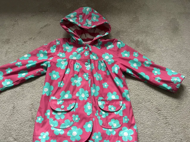 HATLEY GIRLS PINK Unicorn Raincoat Size 2 age year navy white rain
