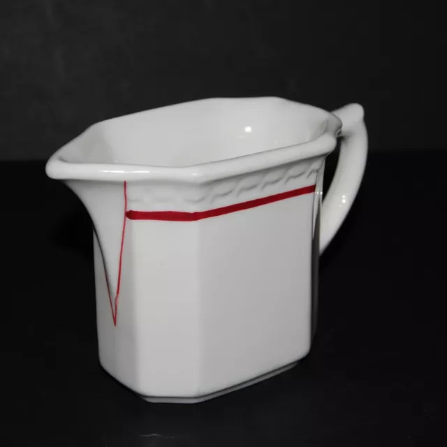 1948 Cardinal Lines by SYRACUSE Econo-Rim Red Band Art Deco Creamer MINTY!