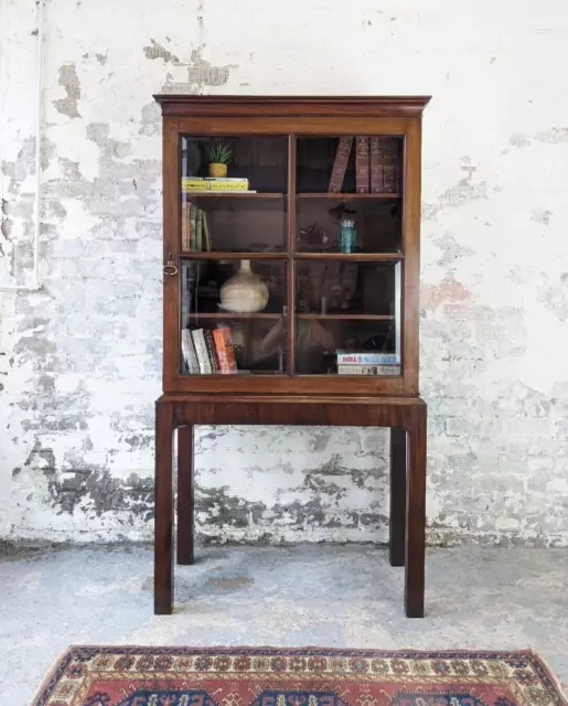 Antique Edwardian mahogany large bookcase cabinet on stand vintage DELIVERY