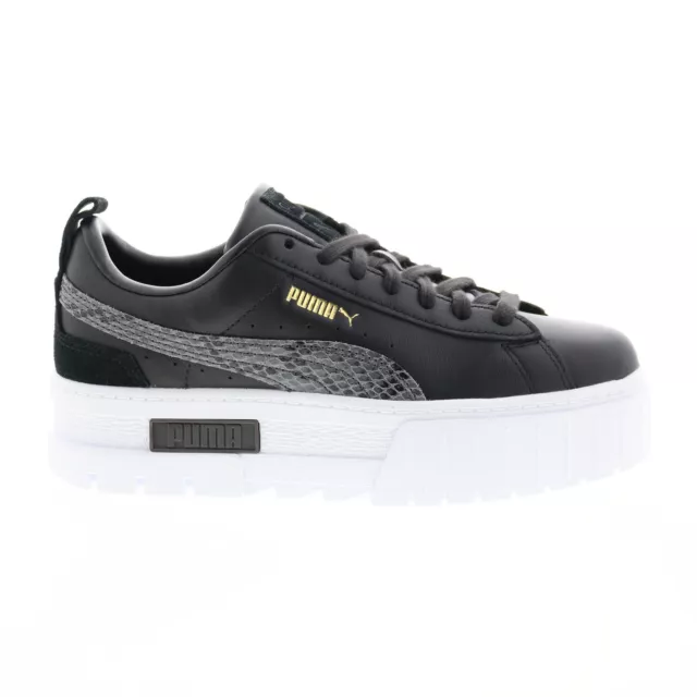 Puma Mayze Luxury 39308102 Womens Black Leather Lifestyle Sneakers Shoes