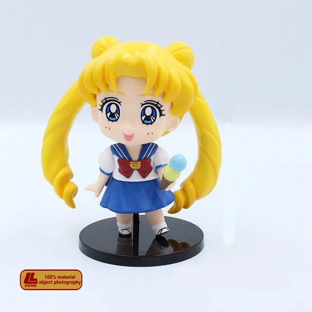 Anime Sailor Moon Tsukino Usagi Big eye cute girl Figure toy Gift cake topper