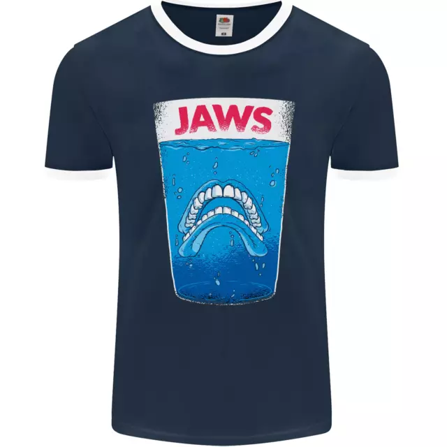 T-shirt da uomo Jaws Funny Parody Dentures denti teschio fotoL 2