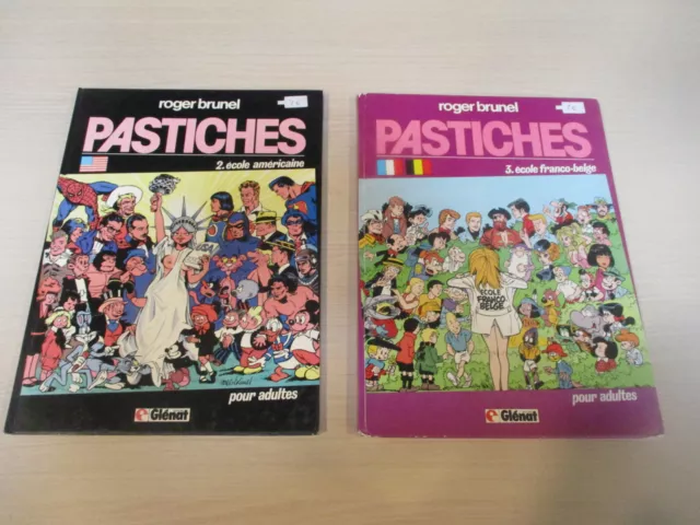 Lot 2 BD bandes dessinées - Pastiches - T 2 et 3 - Roger BRUNEL - édit. GLENAT