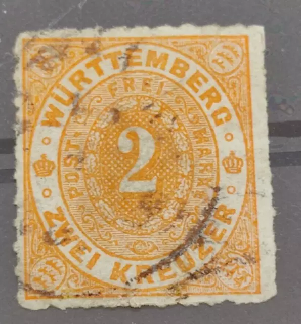 Württemberg 2 Kreuzer 1872  Mi. 37b  gest. sign. IRTENKAUF BPP #28