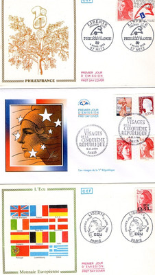 Lot De 3 Enveloppes Premier Jour Marianne De La Liberte