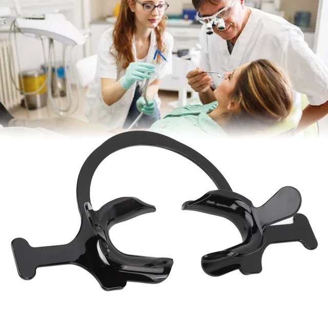 C Shape Lip Retractor Black Cheek Lip Retractor Handle Design For Hospital CHU