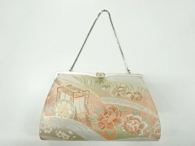 6437038: Japanese Kimono / Antique Bag / Woven Mandarin Ducks & Flower