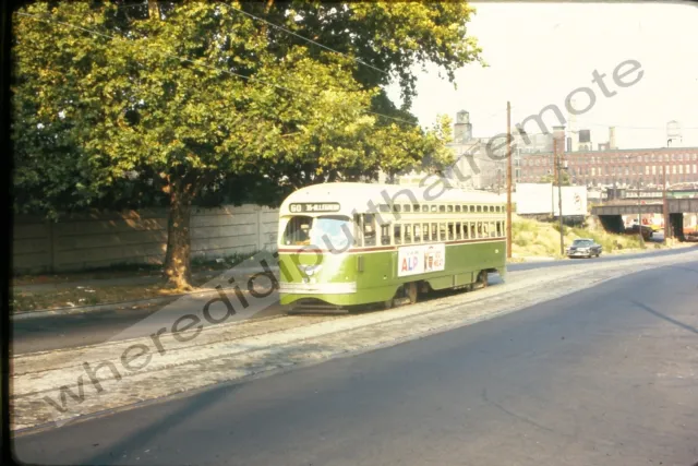Original Slide PTC 2110 Philadelphia Trolley Streetcar 9-68