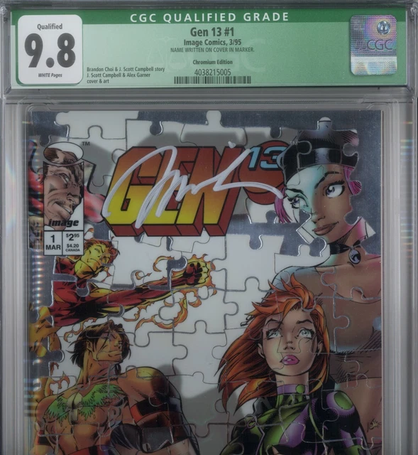 PRIMO:  GEN 13 #1 chromium signed Jim LEE NM/MT 9.8 CGC 1995 Image comics