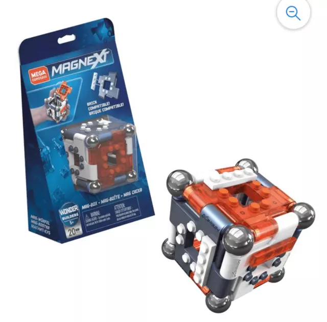MEGA Magnext Mag-Box Building Kit Magnetic Cube w/ Magnets and Bricks (20 pcs)