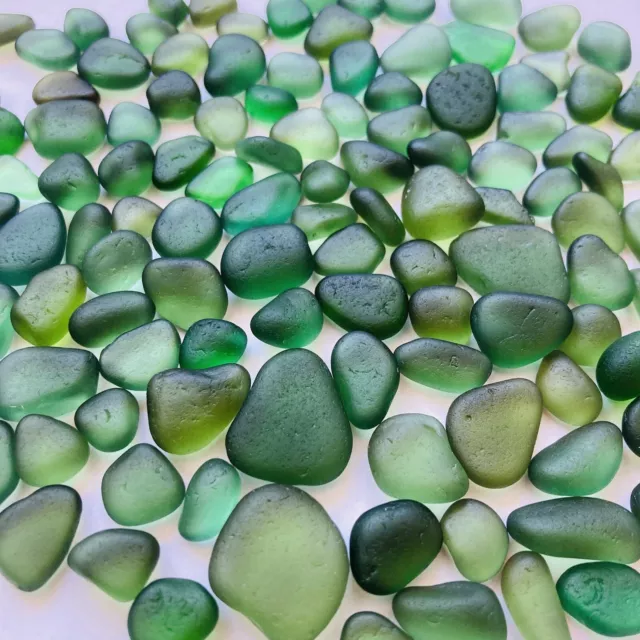 Green Sea Glass 35 Pieces Devon Coast Perfect For Jewellery Arts & Crafts 1-2cm