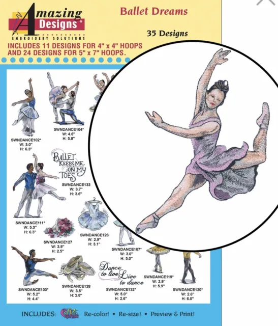 Amazing Designs Ballet Dreams 35 Designs ADL-71 Totalmente Nuevo Sellado de Fábrica