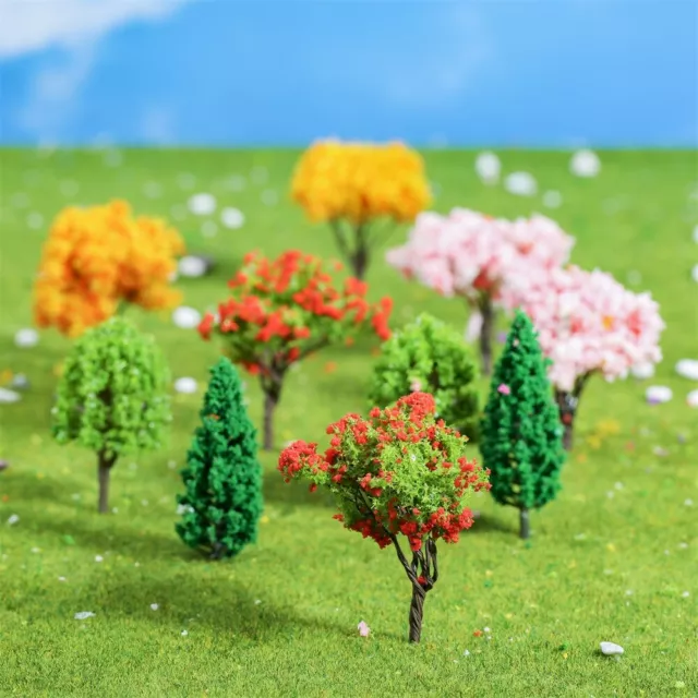 10Pcs Mini Fairy Garden Tree Model Dollhouse Sand Table Railway Wargame Scenery