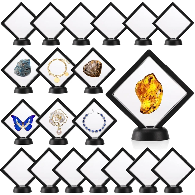 20 PCS 3D Floating Display Case, 3.5&quote; Black Coins Display