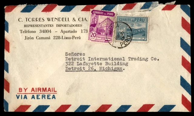 Mayfairstamps Peru Bank Houses Cover aag_48065