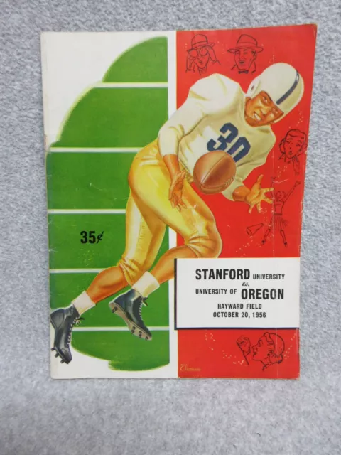 10-20-1956 STANFORD INDIANS vs OREGON DUCKS  Hayward Field NCAA FOOTBALL PROGRAM