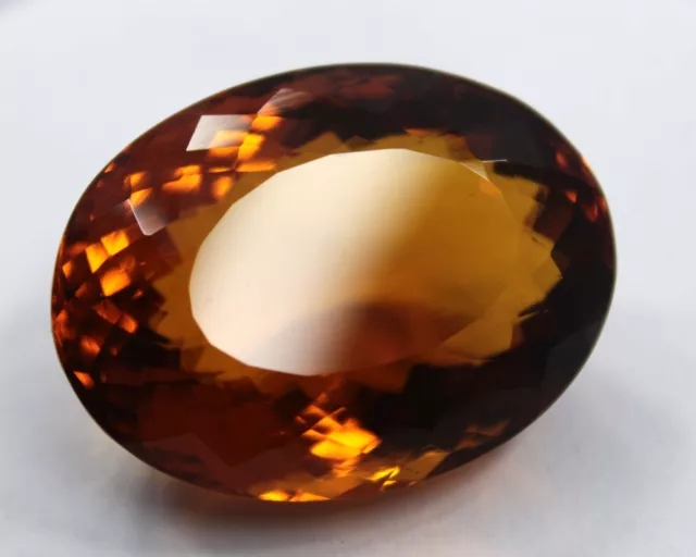 70 Ct Natural Certified Brazilian Oval Cut Imperial Topaz Loose Gemstone AAAAA