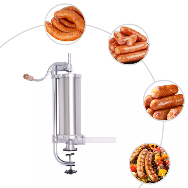 2.5L/5Lbs Sausage Stuffer Stainless Steel Vertical Meat Maker Press Filler