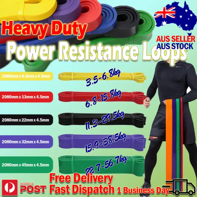 Heavy Duty Resistance Bands Loop Set Home Gym Yoga Power Strength Belt Rope Band