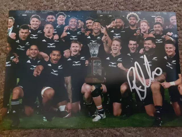 Richie Mo'unga Signed 12x8 New Zealand Rugby Photo, All Blacks,World Cup 3 *COA*