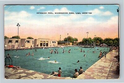 Lima OH, Swimming Pool, Schoonover Park, Ohio Vintage Postcard