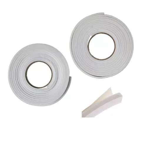 2 ROLL Draught Excluder Tape Seal Doors Windows Foam Weather Strip Insulation