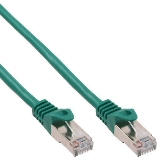 10 cavi patch InLine Cat 5e SF/UTP RJ 45 - spina schermatura pellicola verde 0,3 m