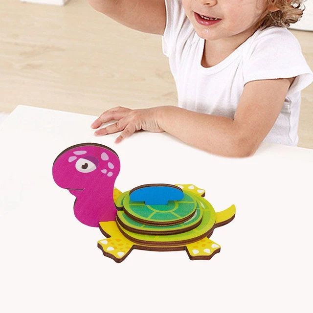 Animal Jigsaw Puzzles Shape Puzzle Activities Toy Turtle