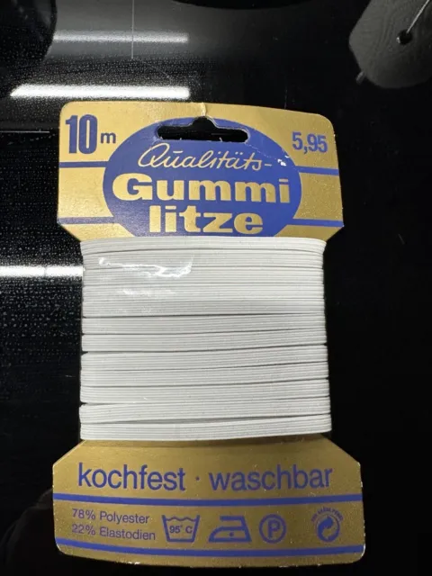 Gummilitze 5 mm X  10 m NEU kochfest Waschbar  Schneidern Basteln Nähen Qualität