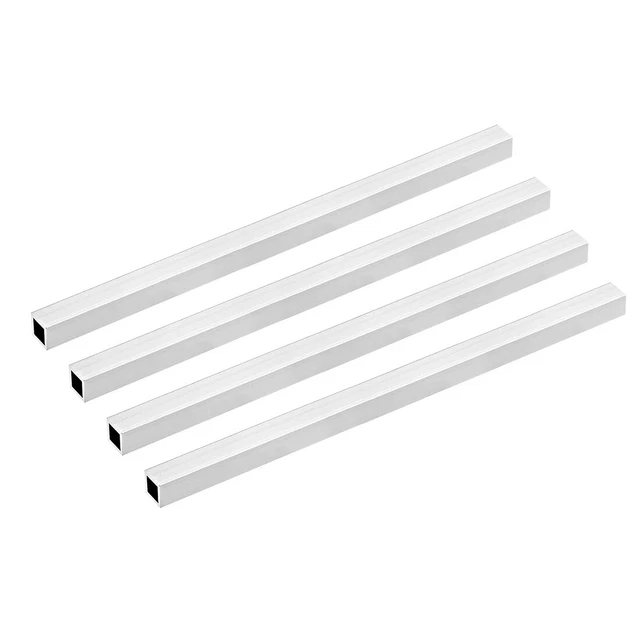 6063 Aluminium Tube Carré 15mmx15mmx1.5mm Mur 300mm Sans Soudure Tuyaus 4Pcs