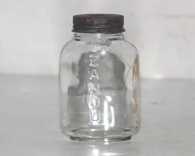 Vintage JHANDU Pickle Glasdose mit Deckel Sammlerstück 9289