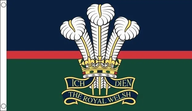Cortina ataúd con bandera militar del regimiento galés real con envío rápido