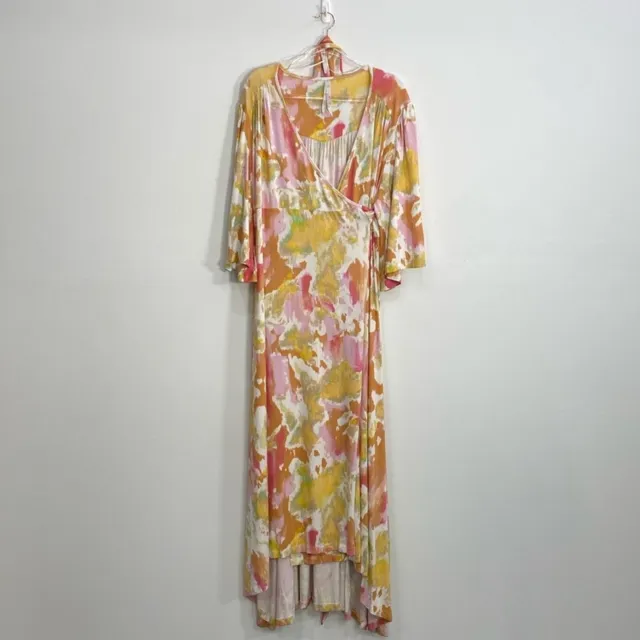 Melissa McCarthy Wrap Dress Jersey Knit Floral Women's 3X