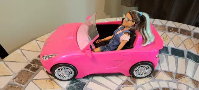 Barbie Glam Convertible toy Car 2-Seater (Doll not included)