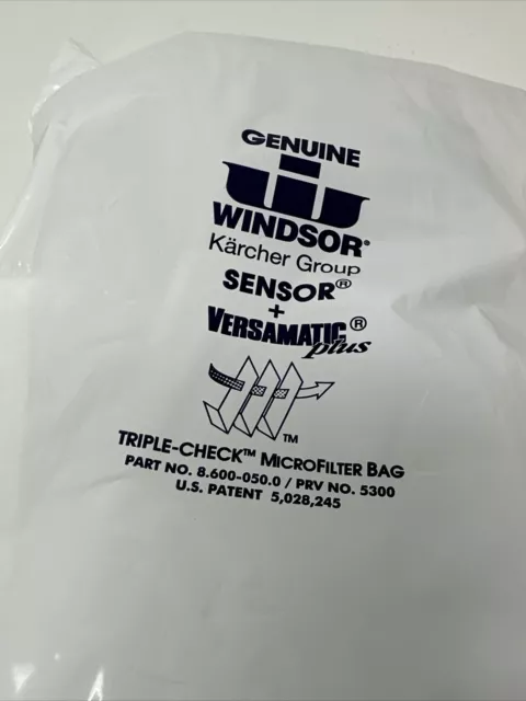 10 Genuine Windsor Sensor Versamatic Plus Triple-Check Microfilter Vacuum Bags